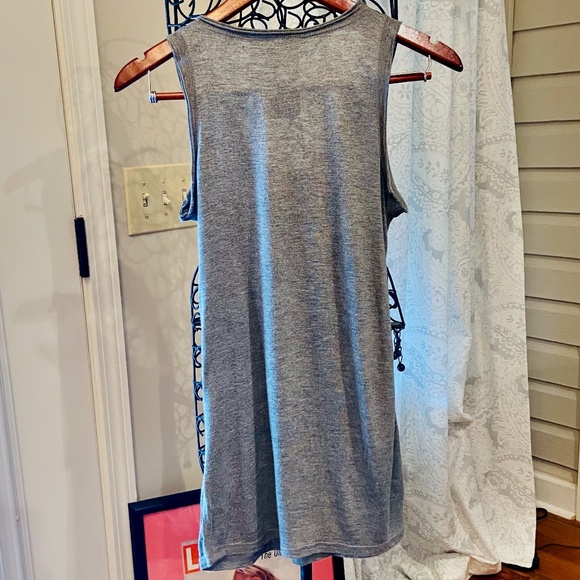 D9- Young, Fabulous, & Broke Gray Distressed Embellished Tank… - Picture 4 of 9